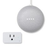Google Nest Mini (2nd Gen) Google Assistant in Chalk + Smart Plug Bundle